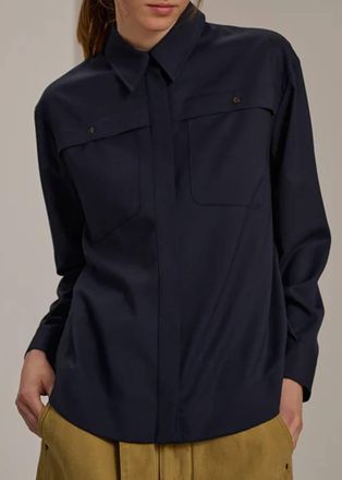 SOEUR Carnac Shirt Top In Navy