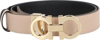 Ferragamo Light Pink Textured Reversible Cut To Size Belt