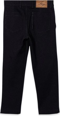 Fay Slouchy Cotton Blend Trousers - Blue
