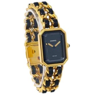 Chanel Pre-owned Lederen Horloge - Dames - Vintage Horloges - Zwart - ONE Size - Leer - Vintage