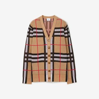 Burberry Check Cotton Blend Cardigan