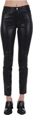 Karl Lagerfeld 5 Pocket Skinny Metallic Denim Broek - Dames - Skinny broeken - Zwart - W28 - Denim - Broeken