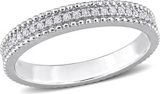 Amour 1/10 CT TW Diamond Eternity Ring In Sterling Silver