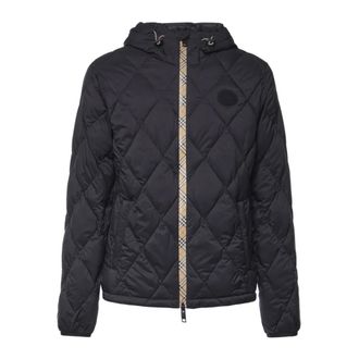 Burberry Nylon doorgestikte jas - Heren - Jassen - Zwart - Maat: 2XL Nylon