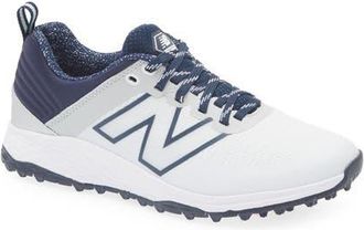 New Balance Fresh Foam Contend v2 Waterproof Golf Shoe in White /Navy at Nordstrom, Size 10.5