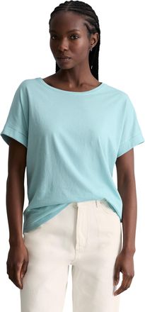 Marc O'Polo Denim T-Shirt MARC OPOLO DENIM, Damen, Gr. XL, blau fog, Jersey, Obermaterial: 100% Baumwolle, relaxed fit normal, Rundhals, Umschlagbund, Shirts T-Shirt, r