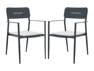 VENTE-UNIQUE.COM Silla de jard&iacute;n metal gris antracita