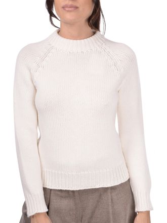 Gran Sasso Slightly Cropped Wool Sweater With Classic Crew Neckline