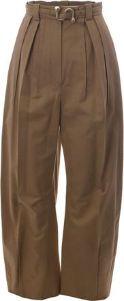 Sportmax Beige Oversized Pleated Pants