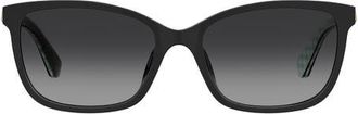 Kate Spade New York tabitha 55mm rectangular sunglasses in Black Green/dark Grey Sf at Nordstrom