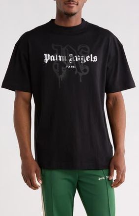 Palm Angels Logo Graphic Cotton T-Shirt in Black at Nordstrom Rack, Size Xx-Small