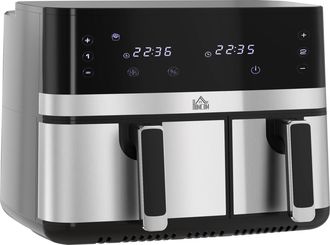 HOMCOM Dual Zone Air Fryer 8.5L Double Air Fryer With SYNCFinish 2700W | TJ Hughes