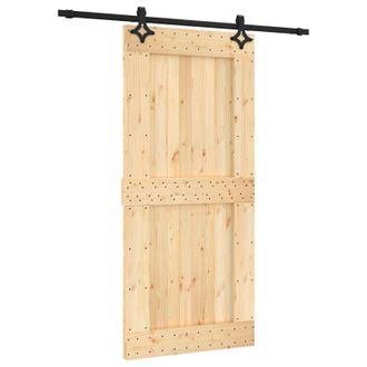 vidaXL Puerta Corredera 95 X 210 Cm Natural Y Negro Vidaxl