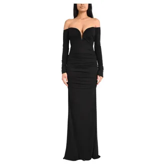 Elisabetta Franchi Dames, Jurken, Zwart, Maat: XL Viscose