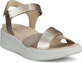 Ecco Flowt Water Resistant Wedge Sandal in Pure White Gold at Nordstrom Rack, Size 10-10.5Us / 41Eu
