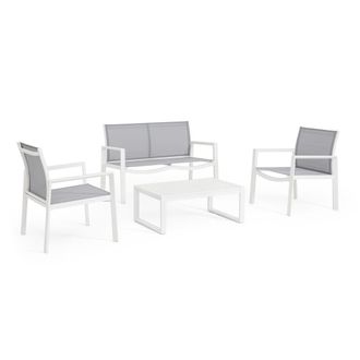 Konte Design Conjunto de sal&oacute;n de jard&iacute;n en textilene gris claro
