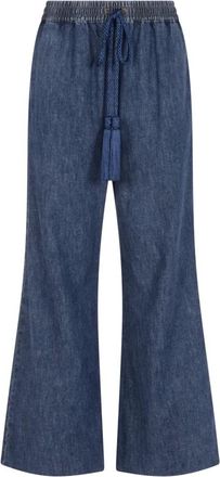 Valentino Wide Trousers, female, Blue, Size: 2XS Pantalone Denim