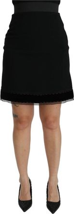 Dolce & Gabbana Zwarte A-lijn Mini Rok - Dames - Korte rokken - Zwart - XS - Katoen - Rokken
