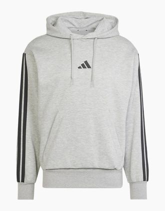 adidas Mens Mens Fleece 3 Stripes Hoodie - Grey - Size: 42