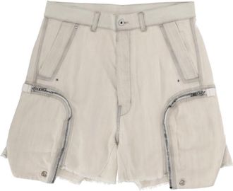 Rick Owens White Solid Shorts