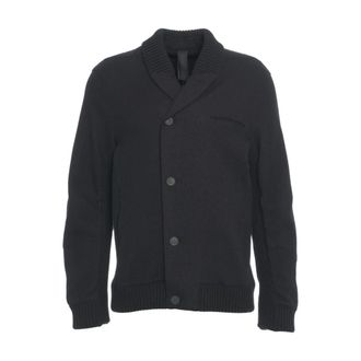 Transit Par-Such Cardigans, male, Black, Size: M Shawl Collar Knit Cardigan Aw25