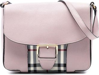 Burberry Borsa a tracolla House Check piccola con finiture in pelle Dickens 2000-2017 - Rosa
