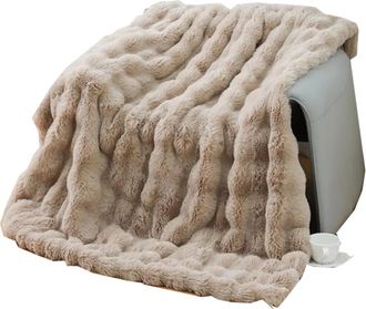 OEM Manta De Piel Sint&eacute;tica - Suave Y Lujosa Para Sof&aacute; Y Cama - Lavable A M&aacute;quina - 152 X 178 Cm - Gris