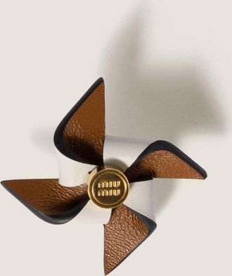 Miu Miu Leather pinwheel brooch