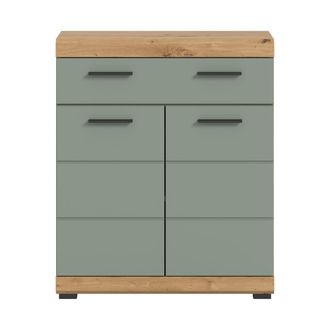 Calicosy Mueble de almacenamiento para ba&ntilde;o, 2 puertas a74 cm - verde