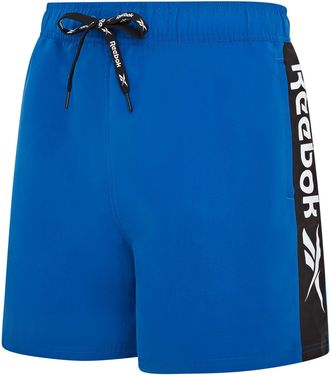 Reebok Badeshorts REEBOK Clayton, Herren, Gr. L, N-Gr, blau (vector blau), Microfaser, Polyester, unifarben, Badehosen Badeshorts, mit Kordelzug und elastisc