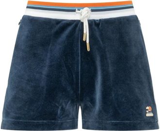 Casablanca Velour Montagne Shorts - Dames - Bermuda - Blauw - S - Katoen - Korte Broeken