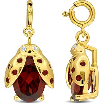 Delmar Garnet & White Topaz Ladbug Charm in Red at Nordstrom Rack