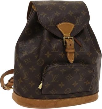 Louis Vuitton Vintage Montsouris Backpack Monogram Canvas Brown Canvas Backpack Bag (Pre-Owned)