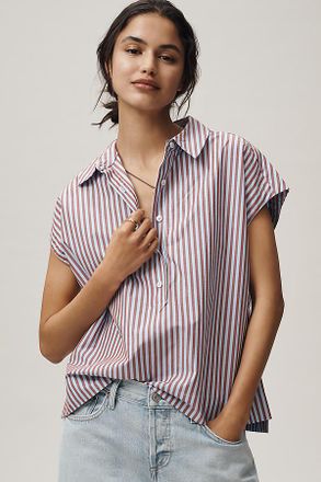 Maeve 100% Cotton Sleeveless Buttondown Shirt