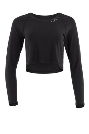 Winshape Langarmshirt WINSHAPE AET116LS, Damen, Gr. XXL, schwarz, 85% Polyester, 15% Elasthan, Rundhals, Shirts Langarmshirt, Cropped Functional Light and Soft