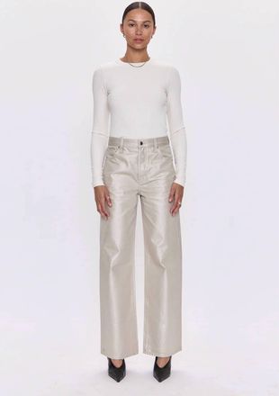 Pistola Denim Tate Luster Wide Leg Pants In Champagne