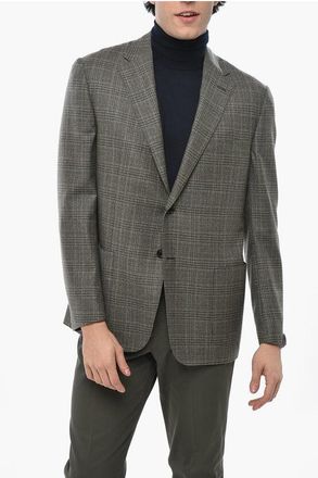 Corneliani Virgin Wool District Check MANTUA LIGHT 2 Buttons Blazer size 54