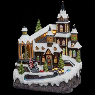 F&eacute;&eacute;ric Lights & Christmas Iglesia De Pueblo Iluminada Con R&iacute;o 8 Led - Atmosphera Cr&eacute;ateur DInt&eacute;rieur