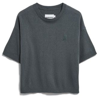 Armedangels S Sl Linen Blend Knit Sweater T-Shirt f&uuml;r Damen | blau/grau
