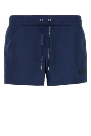 Dolce & Gabbana Navy Blue Logo Swim Shorts