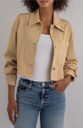 Kut from the Kloth Camden Crop Denim Jacket in Cashew at Nordstrom, Size X-Large