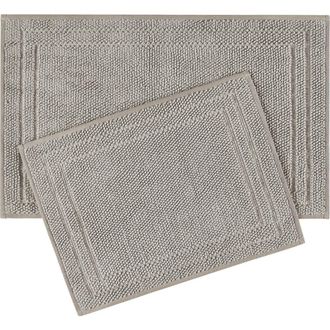 Hunter Luxe Looped Cotton 2-Piece Bath Mat Set in Island Fossil Brown at Nordstrom