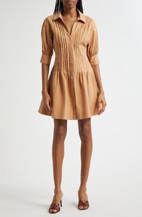 Cinq &agrave; Sept Monty Pleated Minidress in Sahara at Nordstrom Rack, Size 4