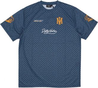 Dolly Noire Tops, Heren, Blauw, M, Katoen, Blauwe Mannen Tee met Screen Printing