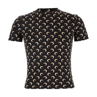 Marine Serre T-shirt met maanprint - Heren - Tops - Zwart - Maat: S Jersey