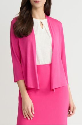 Kasper Self Edge Open Front Cardigan in Pink Perfection at Nordstrom, Size X-Large P