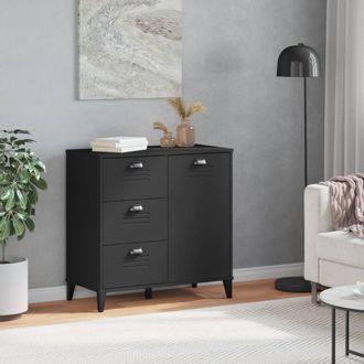 Berkfield Home Sideboard VIKEN Black 80x40x80 cm Engineered Wood | Size: 80 x 40 x 80 cm