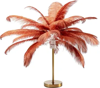 Kare Design Lámpara de mesa plumas marrón óxido 60cm