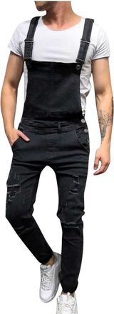 Generic Mens Dungarees Slim Fit Denim Dungarees Bib and Brace Overalls with Pockets Skinny Work Overalls Stretch Utility Workwear Smart Casual Jumpsuit for Me