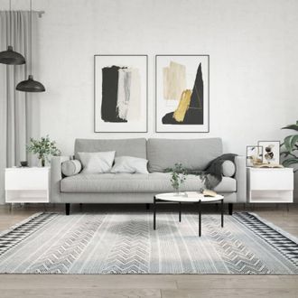 vidaXL Tavolini Salotto 2pz Bianco Lucido 50x46x50cm Legno Multistrato - Vidaxl